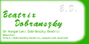 beatrix dobranszky business card