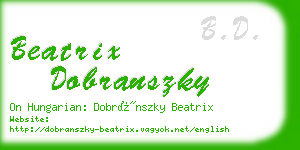 beatrix dobranszky business card